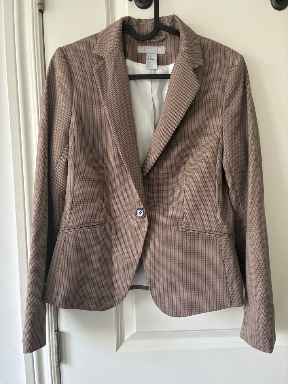 H&M Taupe Tailored One-Button Blazer